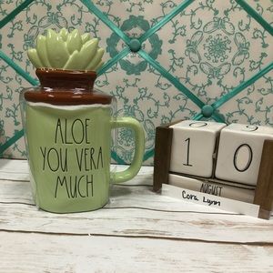 Rae Dunn Aloe You Very Much Topper Mug